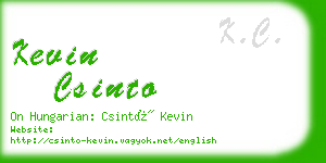 kevin csinto business card